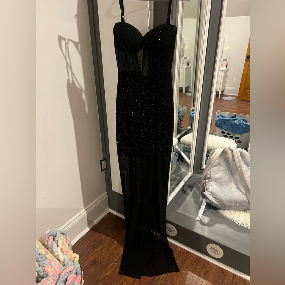 Black sequin Windsor maxi dress